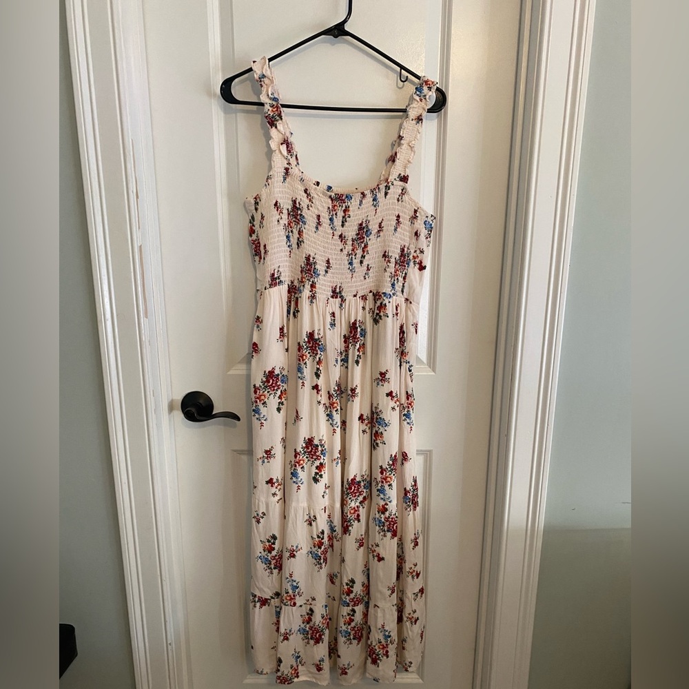 Seraphine Smocked Tiered Floral Maxi Maternity Sundress